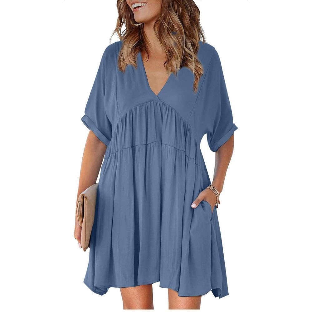 Elegant Blue Mini Dress